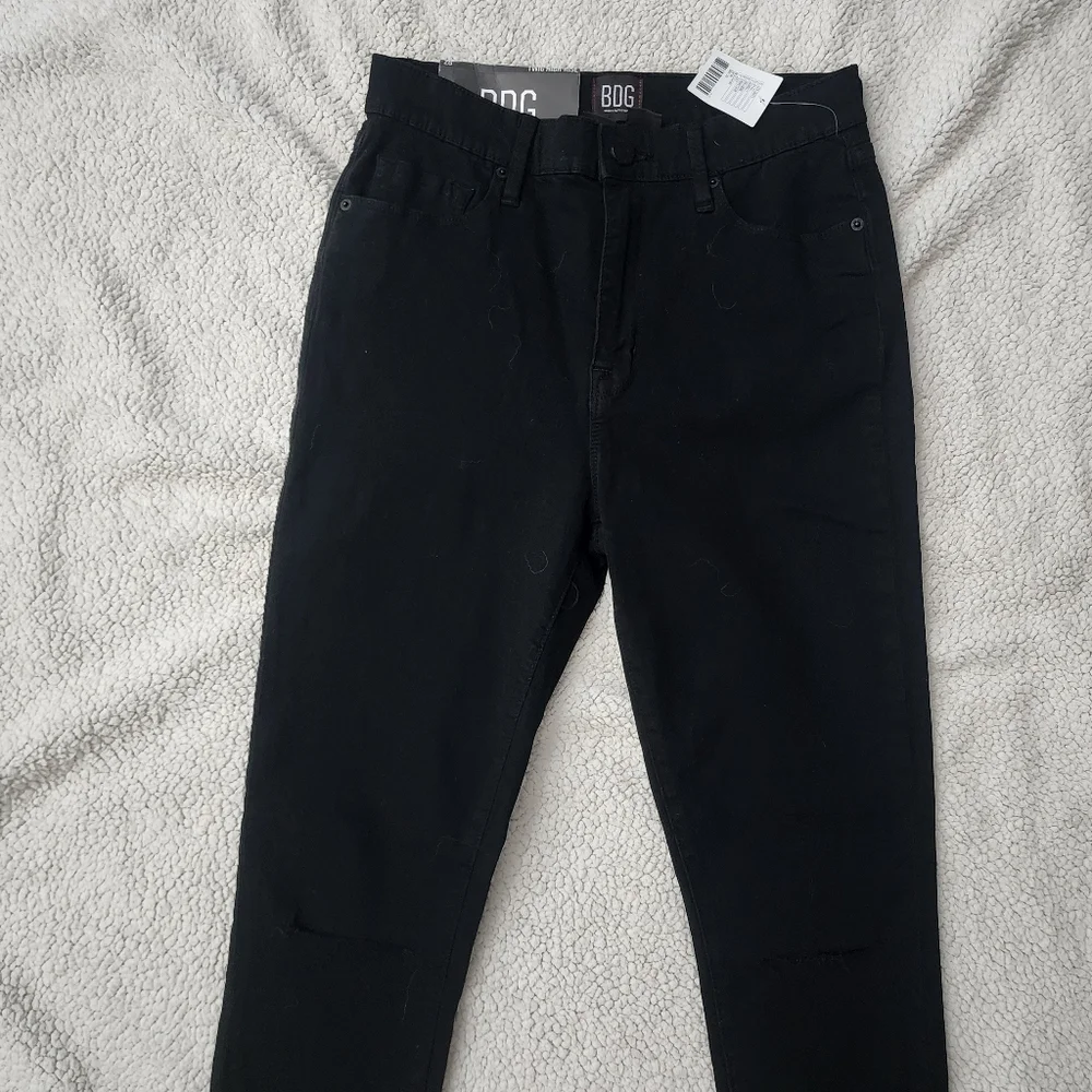 BDG Urban Outfitters Twig High-Rise Distressed Black Jeans Stretch - Picture 4 of 9